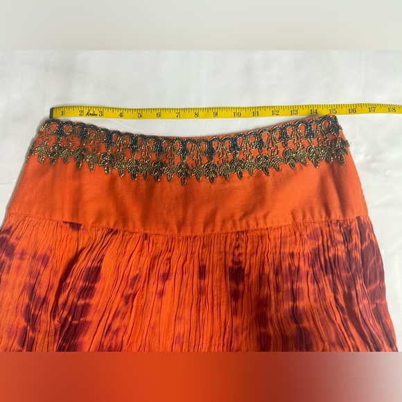SOFT SURROUNDINGS Orange tie dye embellished waist maxi skirt size S. - Picture 10 of 11